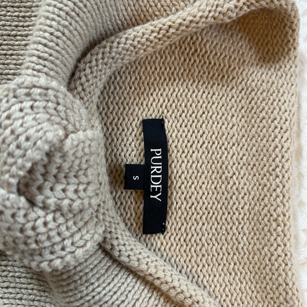 Women's Tan Twist Turtleneck Sweater